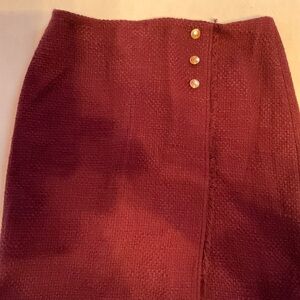 Tweed Burgundy straight skirt